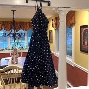 Polka Dot Dress navy blue and white